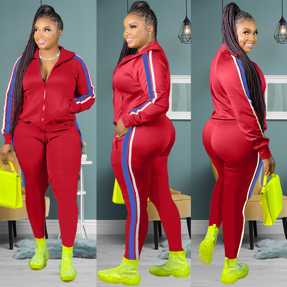 Natural Body Plus Casual stitching two-piece women's clothing