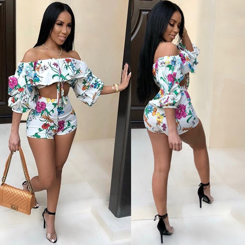 Natural Body's sexy digital printing pile sleeves two-piece