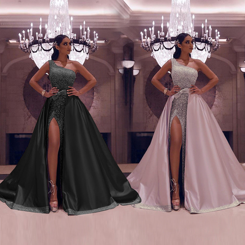 Natural Body New One-Shoulder Mopping Evening Dress