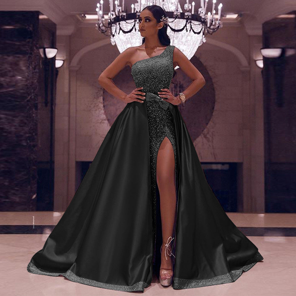 Natural Body New One-Shoulder Mopping Evening Dress