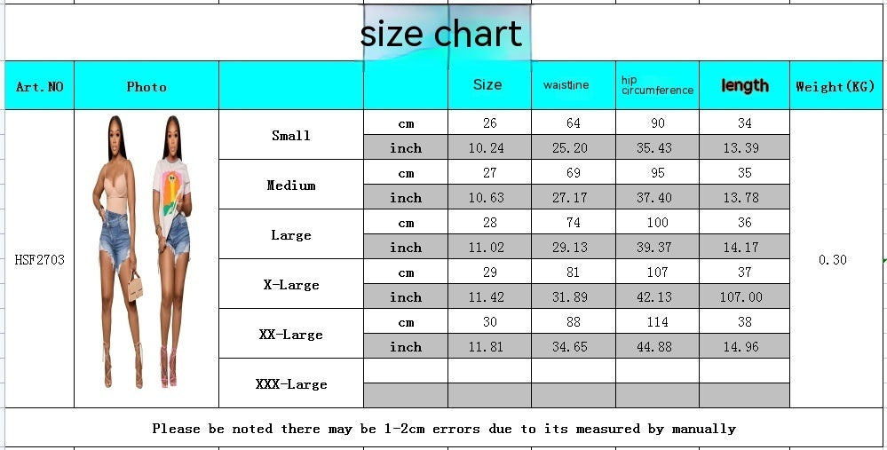 Natural Body American Fashion All-match Slim Stretch Denim Shorts