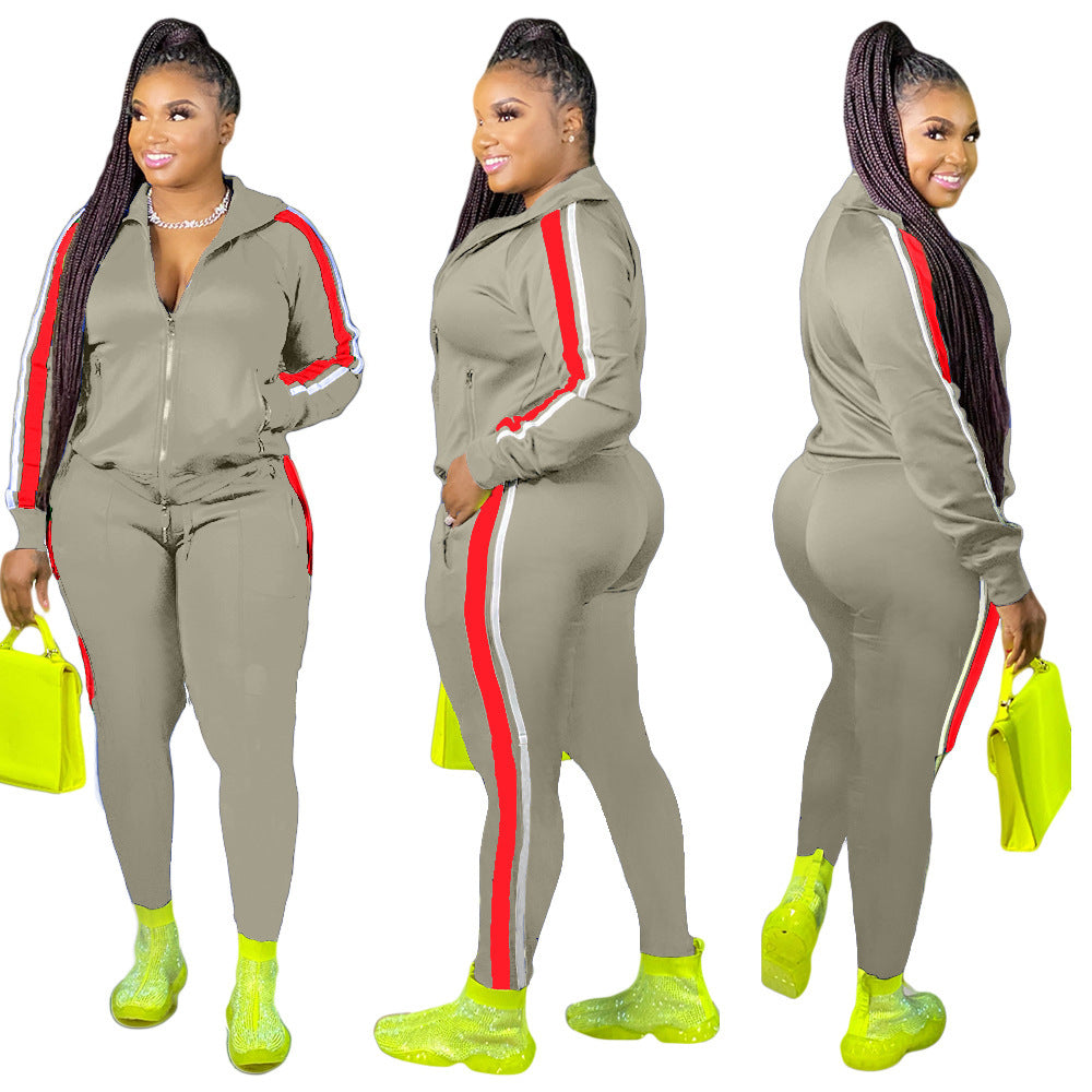 Natural Body Plus Casual stitching two-piece women's clothing