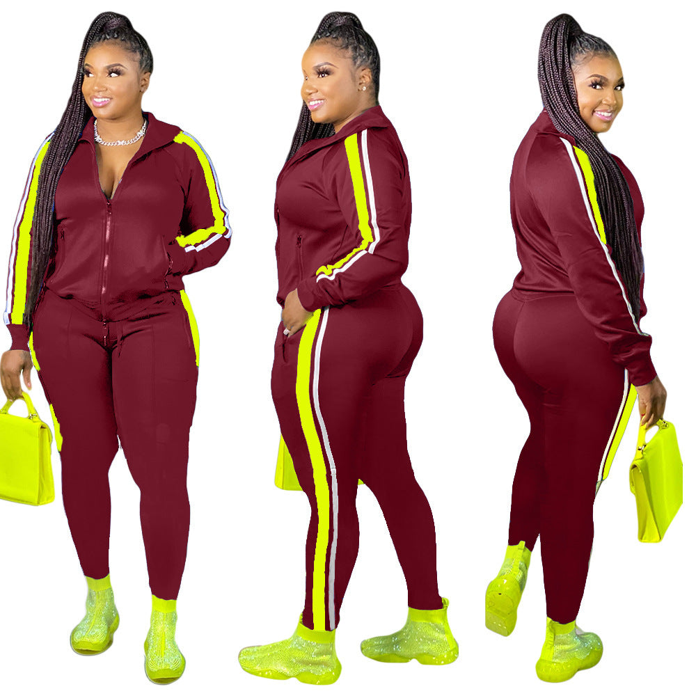 Natural Body Plus Casual stitching two-piece women's clothing