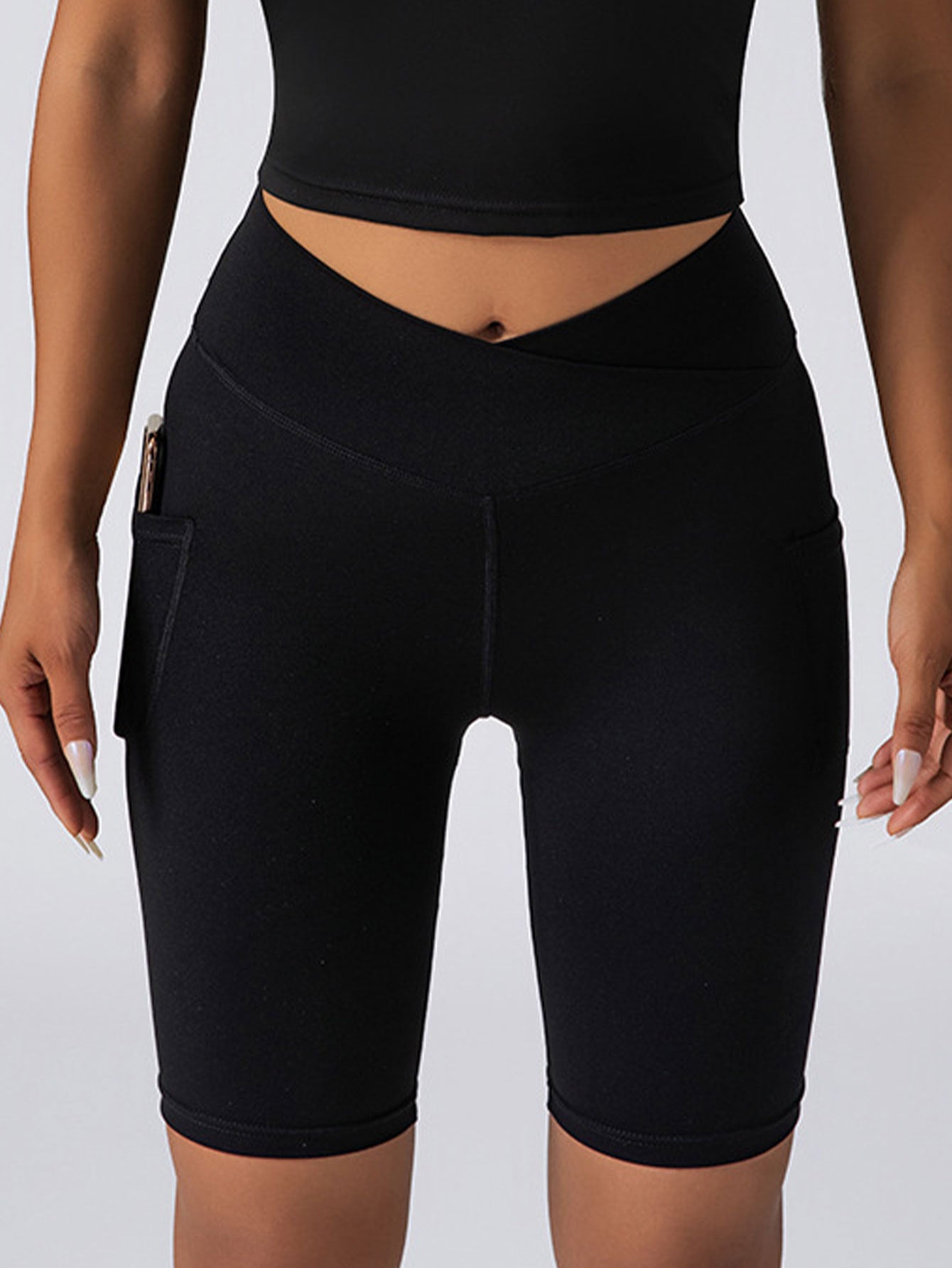 Butt Lift Leggings for Women – Seamless High Waist Yoga Gym Workout Running Volleyball Shorts With Pockets