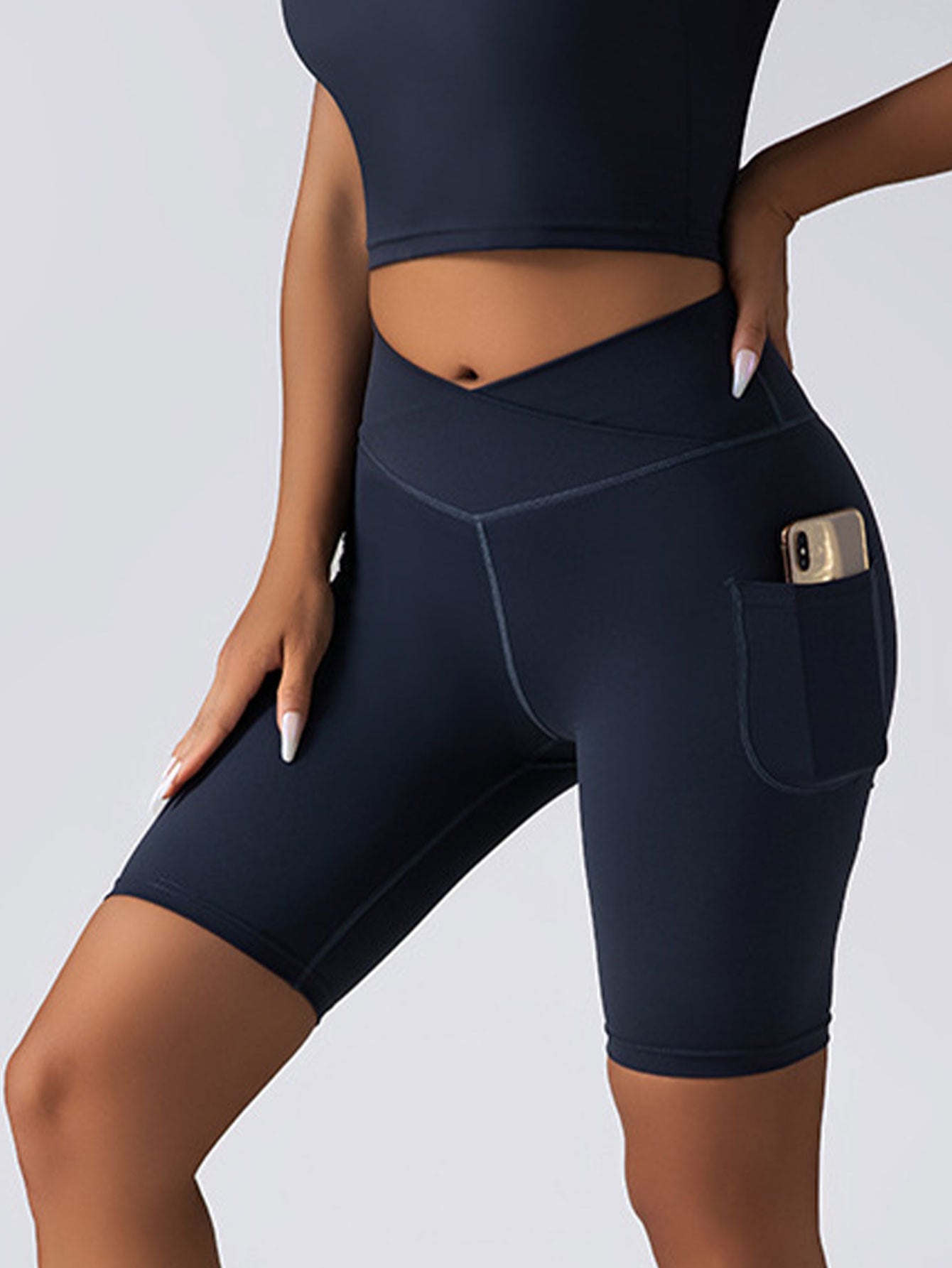 Butt Lift Leggings for Women – Seamless High Waist Yoga Gym Workout Running Volleyball Shorts With Pockets