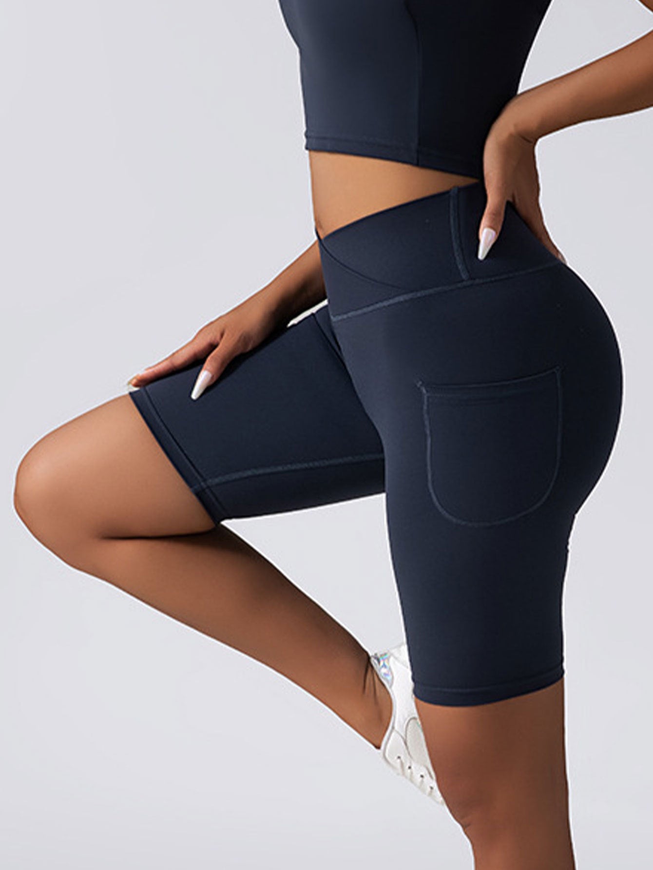 Butt Lift Leggings for Women – Seamless High Waist Yoga Gym Workout Running Volleyball Shorts With Pockets