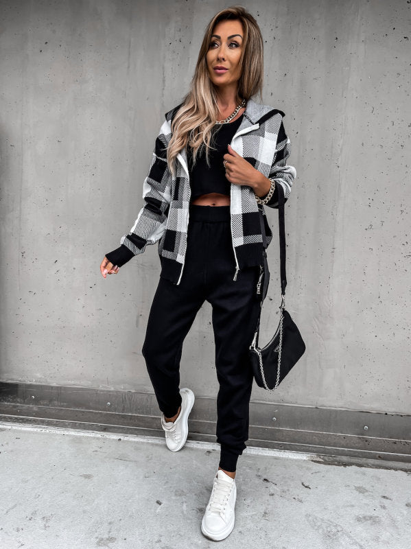 Autumn And Winter New Natural Body Fashion Products Knitted 3-piece Suit