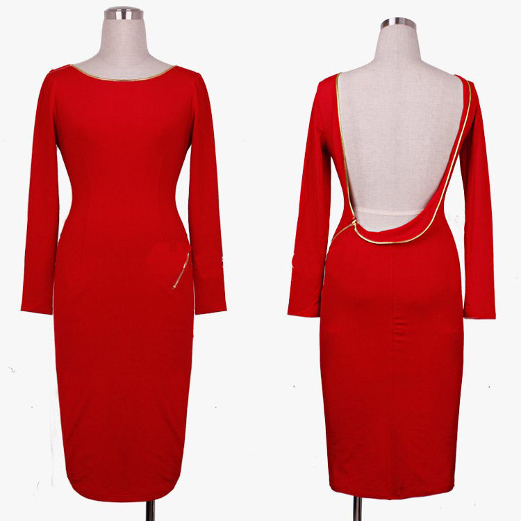 Natural Body Backless evening dress