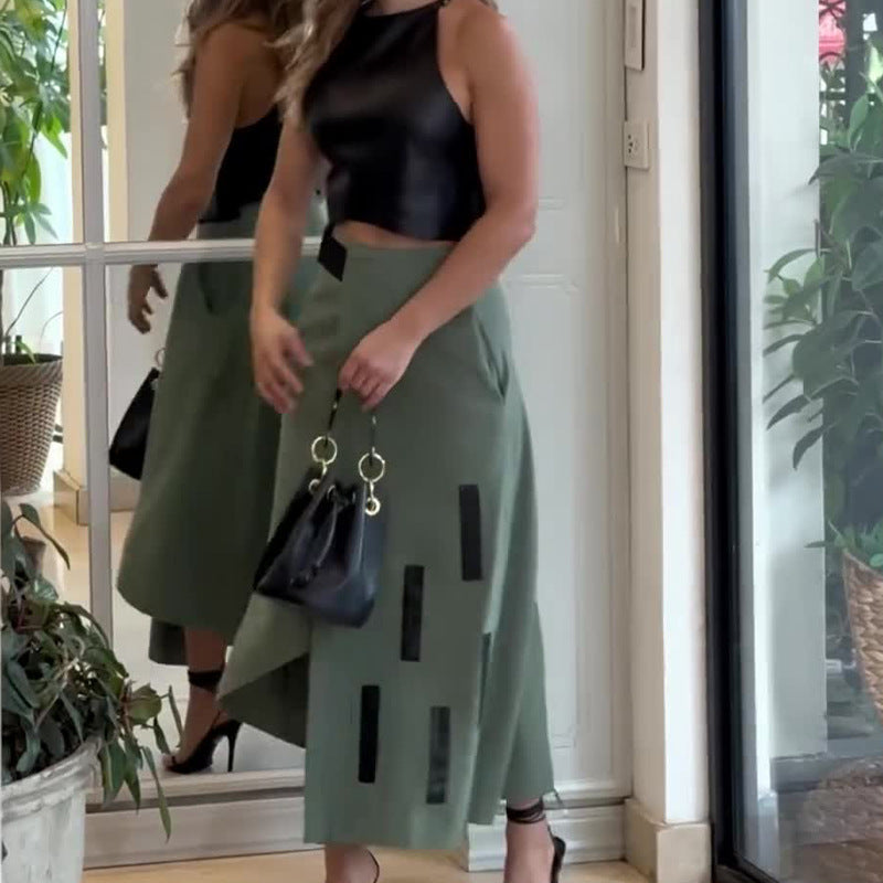 Sexy New Fashion Halter Short Dress Fashionable Skirt Two-piece Set