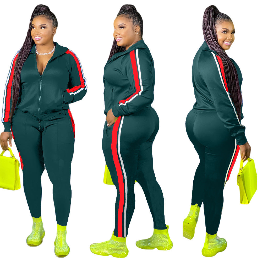 Natural Body Plus Casual stitching two-piece women's clothing