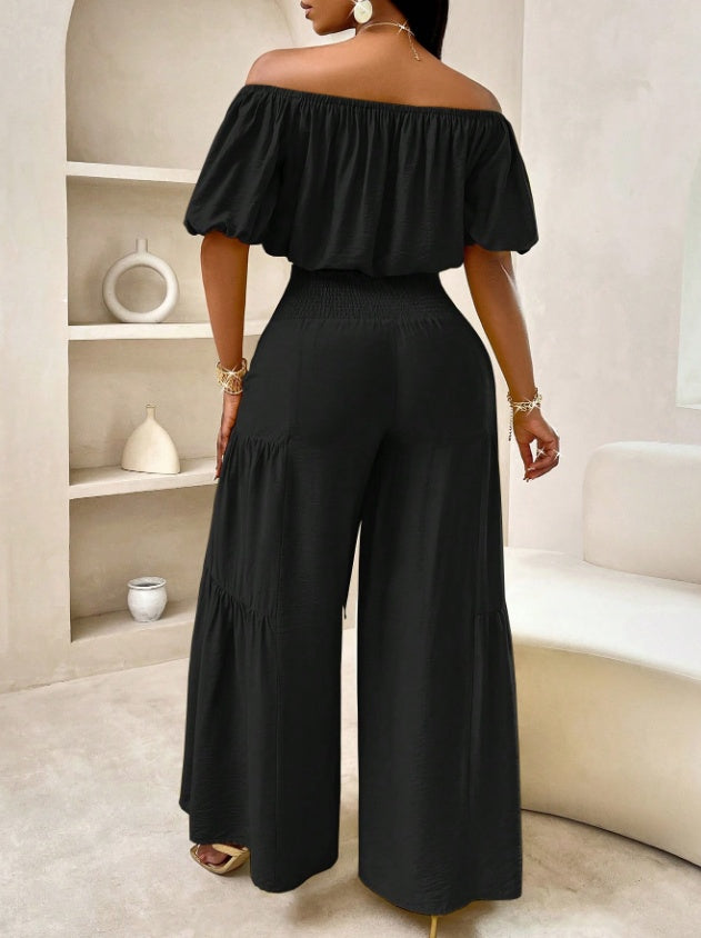 Women's Short Sleeve Suit With Sexy Sleeve Pleats