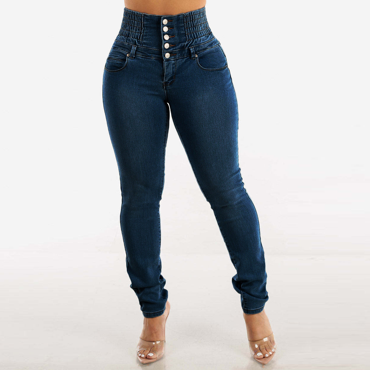 New American Stretch Slimming Jeans Women's Button