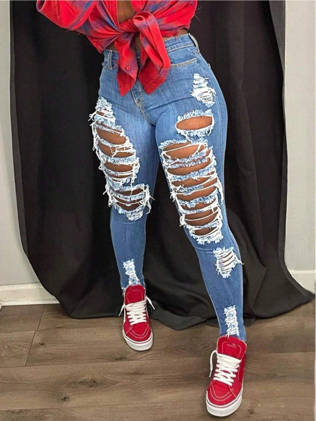 New Style Beggar Denim Skinny Pants