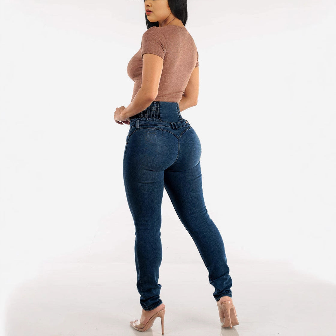 New American Stretch Slimming Jeans Women's Button