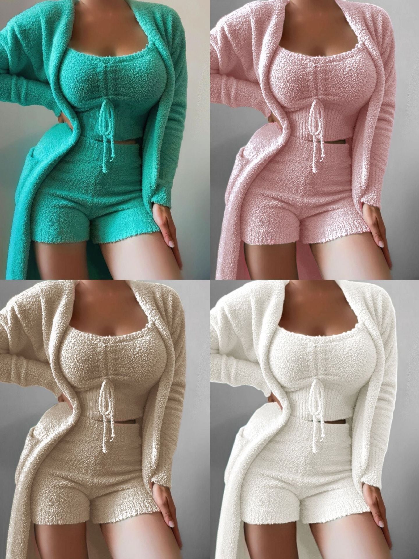 Natural Body Fashion Plush 3-piece Suit Home Comfort