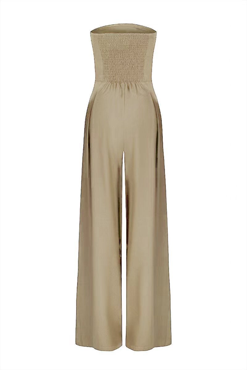 Loose Tube-Top Jumpsuit – Backless Wide-Leg Long Pants Overalls for Women by Natural Body Fashion