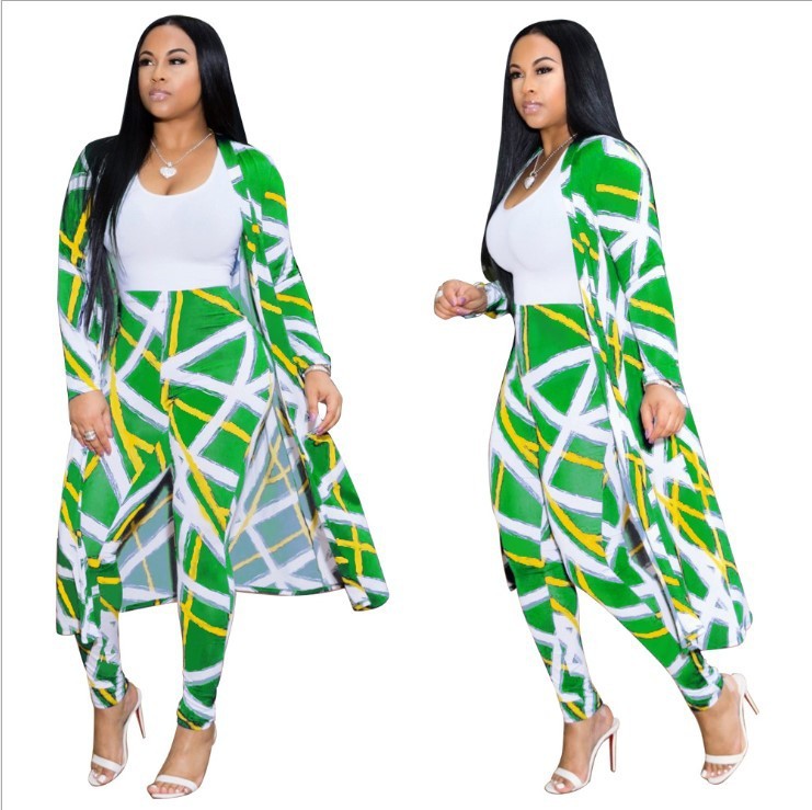 Long Sleeve Printed Jacket Cloak Tights Suit