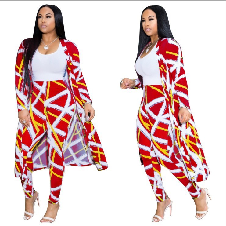 Long Sleeve Printed Jacket Cloak Tights Suit