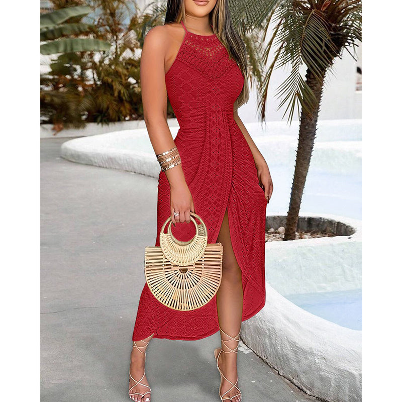 Natural Body Women's Sexy Halter Neck Ruched Bodycon Midi Dresses Elegant Sleeveless Cocktail Party Dress
