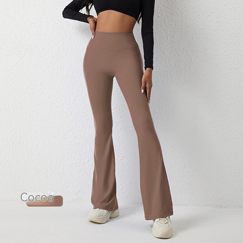 High Waisted Hip Lifting Tight Pants And Wide Leg Quality Fitness Pants