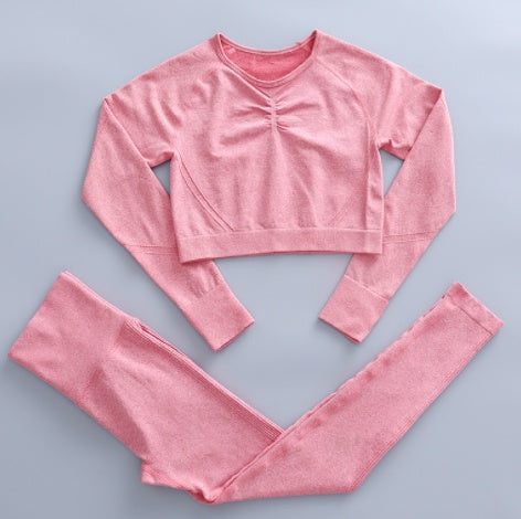 Quality Natural Body Fit Sports Workout Clothing Long Sleeve Trousers Tight Yoga Set