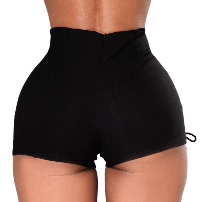 Women's Sexy Side Bandage High Waist Denim Shorts