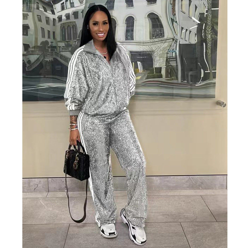 Autumn And Winter New Natural Body Fashions Women's Casual Coat Trousers Suit