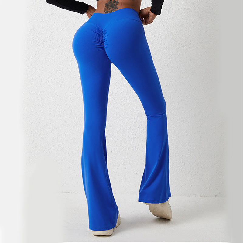 High Waisted Hip Lifting Tight Pants And Wide Leg Quality Fitness Pants