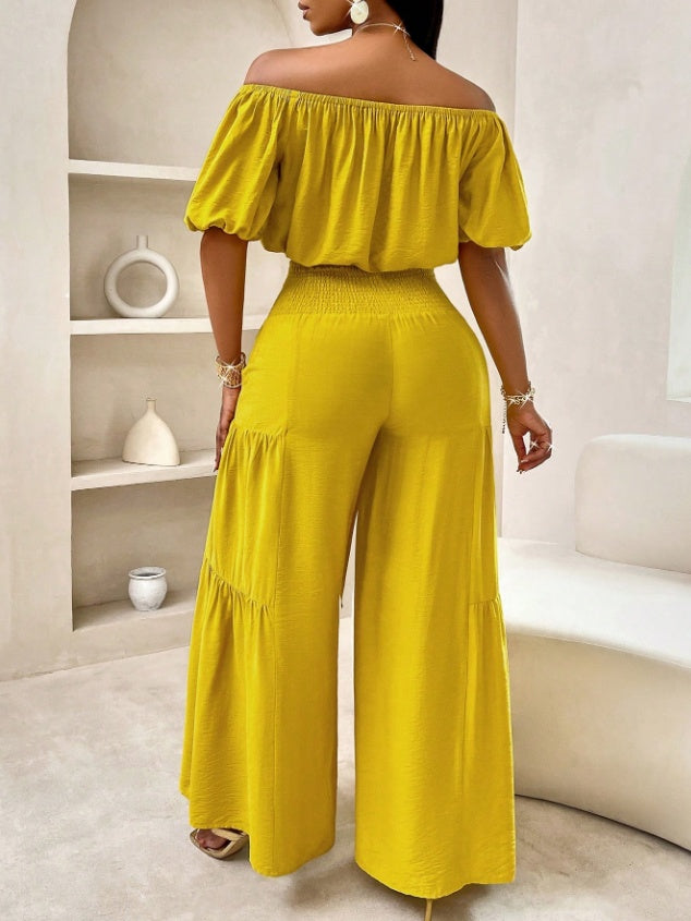 Women's Short Sleeve Suit With Sexy Sleeve Pleats