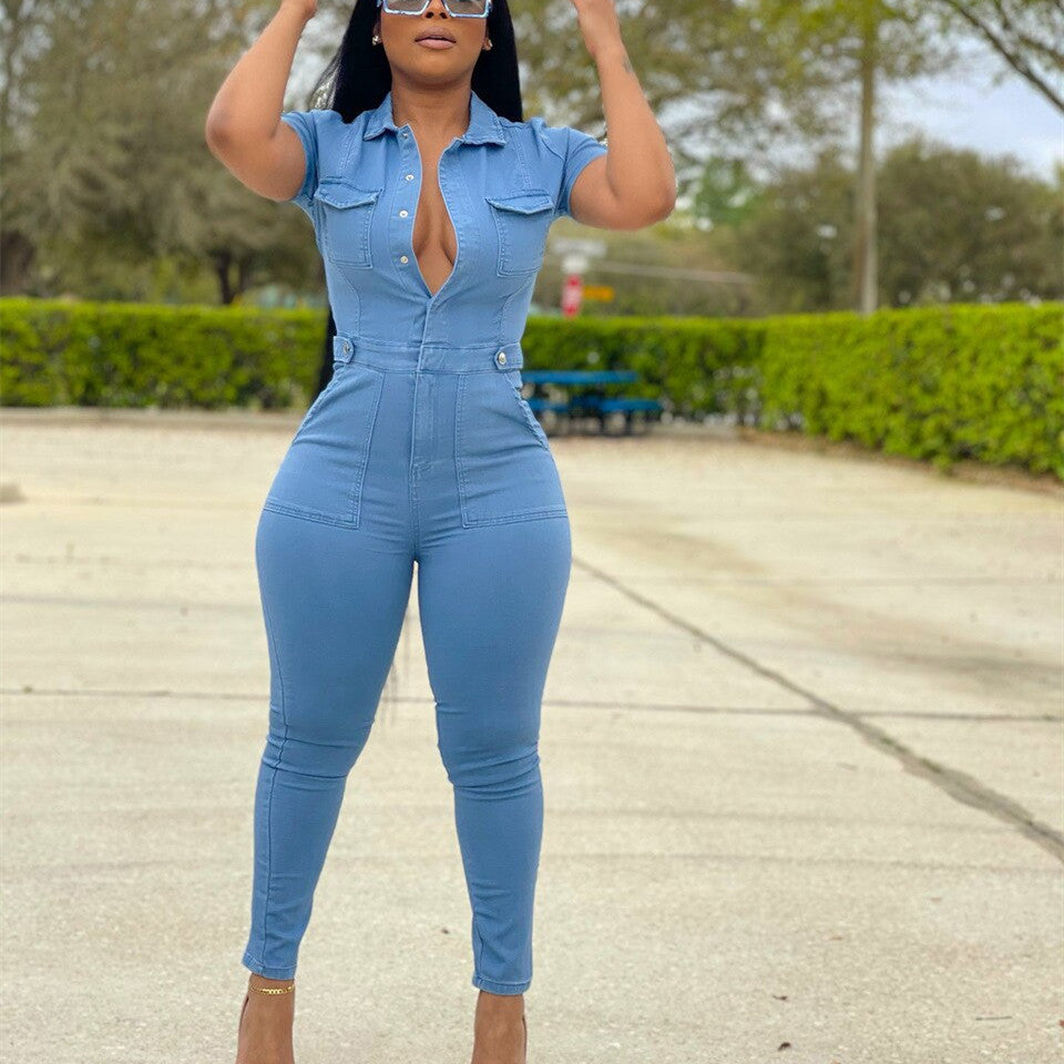 Women's Fashion Ultra Denim Slim Natural Body Fit Bodysuit