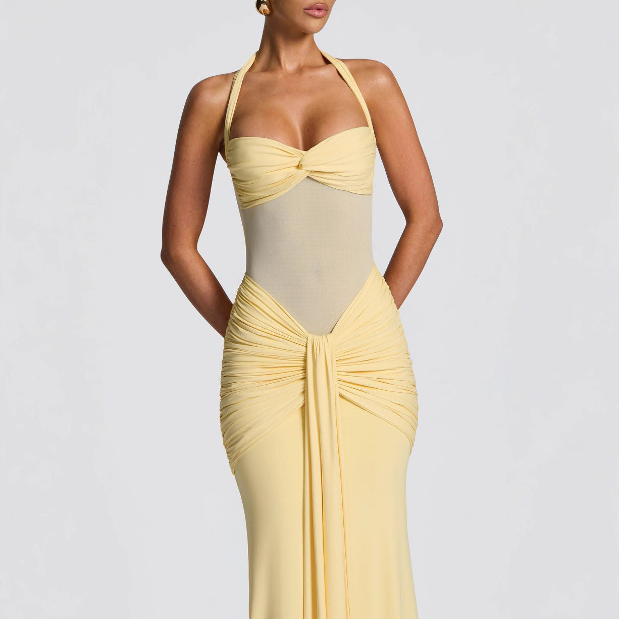 Natural Body Fashion Women’s Ribbon Slim-Fit Sheath Dress – Elegant & Chic