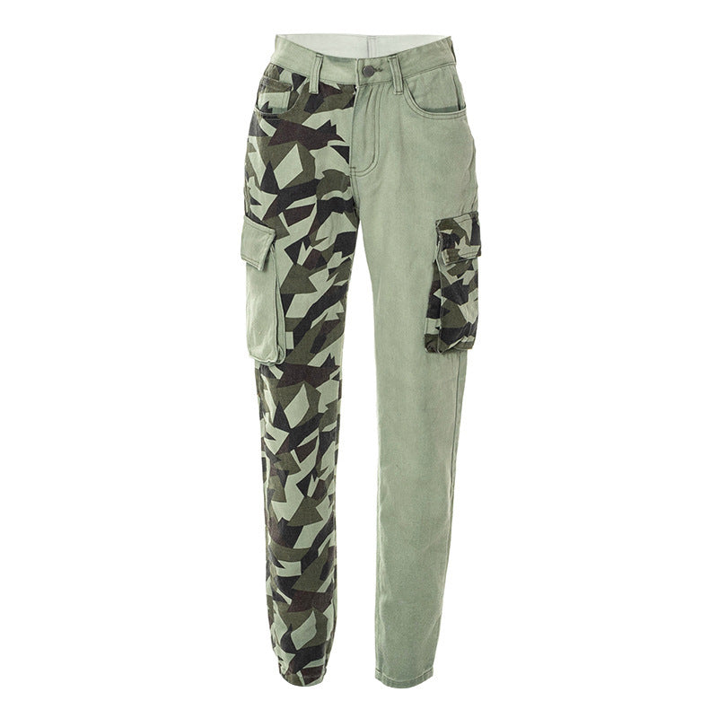 Natural Body Colorblock Slim Fit Camo Jeans