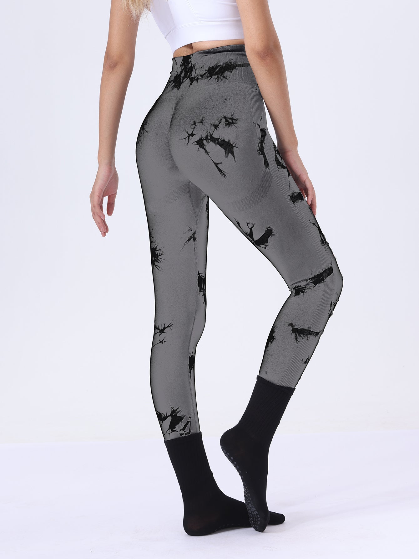 Tie Dye Running Butt Lift Leggings for Women – High Waist Push-Up Yoga Pants Gym Athletic, Hollow Out Tummy Control Sports Leggings