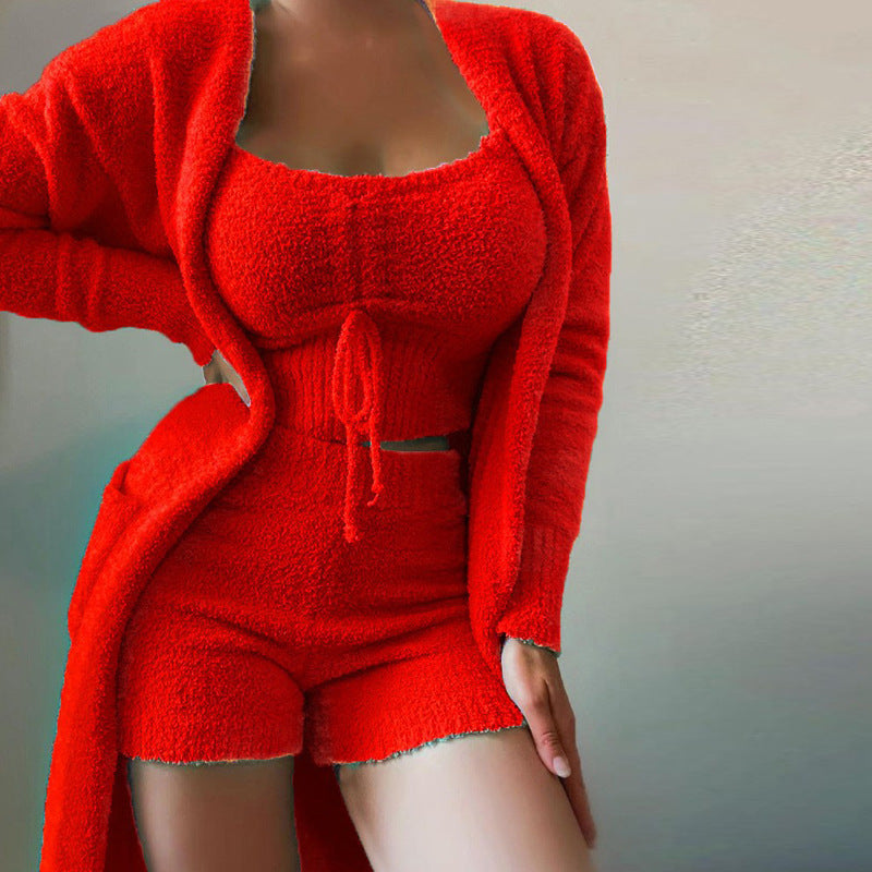 Natural Body Fashion Plush 3-piece Suit Home Comfort