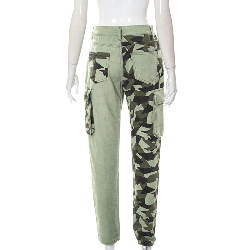 Natural Body Colorblock Slim Fit Camo Jeans