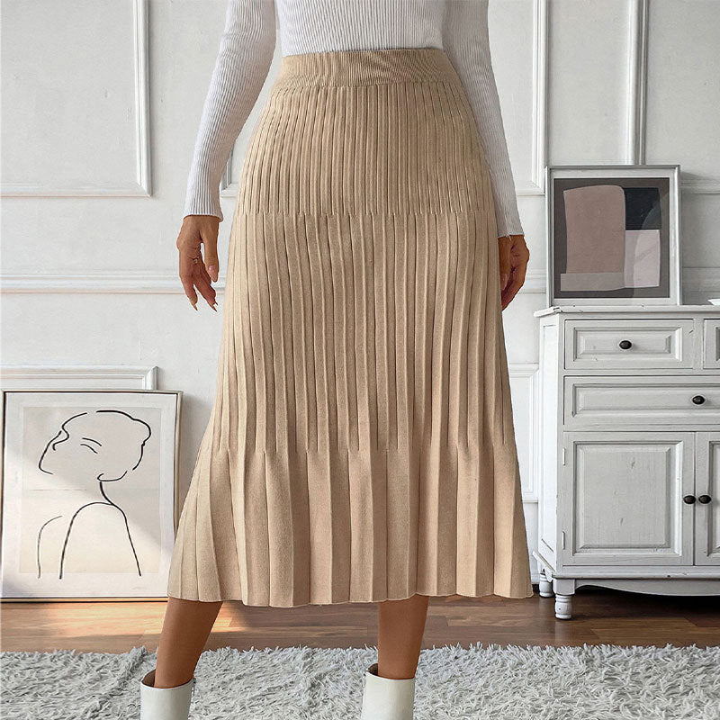 2026 New Pure Color All-matching Slim Fit Women's Skirt