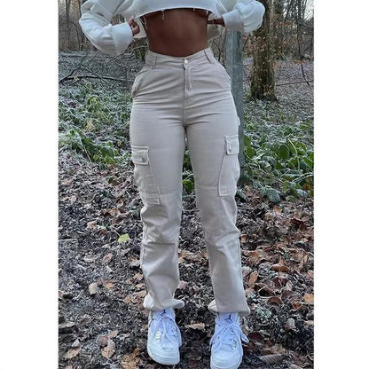 American New Hip Pants High Waist Multi-pocket Workwear Fashion Stretch Street Trend Trendy Women's Pants