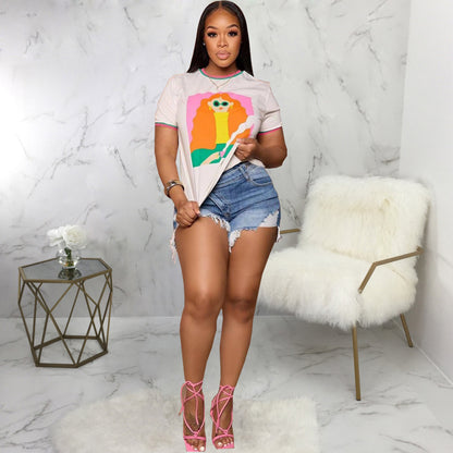 Natural Body American Fashion All-match Slim Stretch Denim Shorts