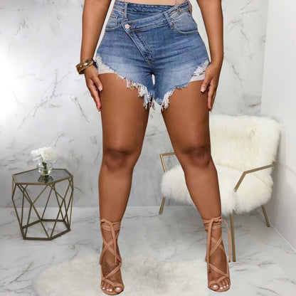 Natural Body American Fashion All-match Slim Stretch Denim Shorts