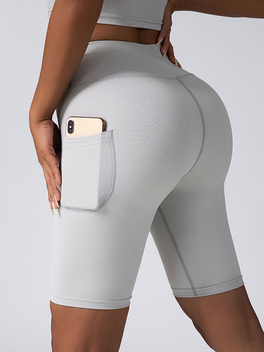 Butt Lift Leggings for Women – Seamless High Waist Yoga Gym Workout Running Volleyball Shorts With Pockets