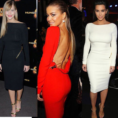 Natural Body Backless evening dress