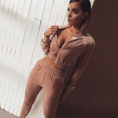 Autumn and winter suede Natural Body Fit Suit women's clothing