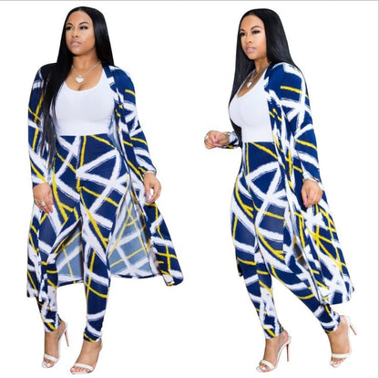 Long Sleeve Printed Jacket Cloak Tights Suit