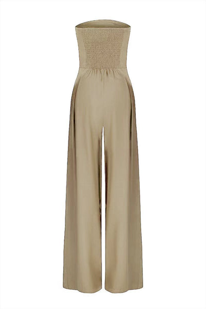 Loose Tube-Top Jumpsuit – Backless Wide-Leg Long Pants Overalls for Women by Natural Body Fashion