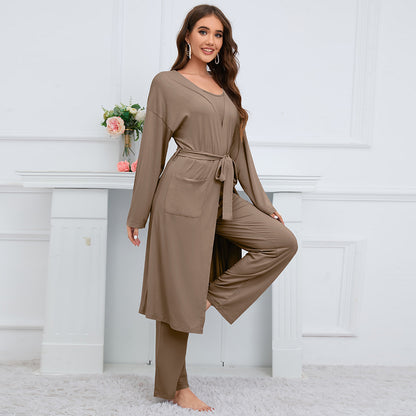 Women's Fashion Camisole Coat Wide Leg Pants Suit 3 piece