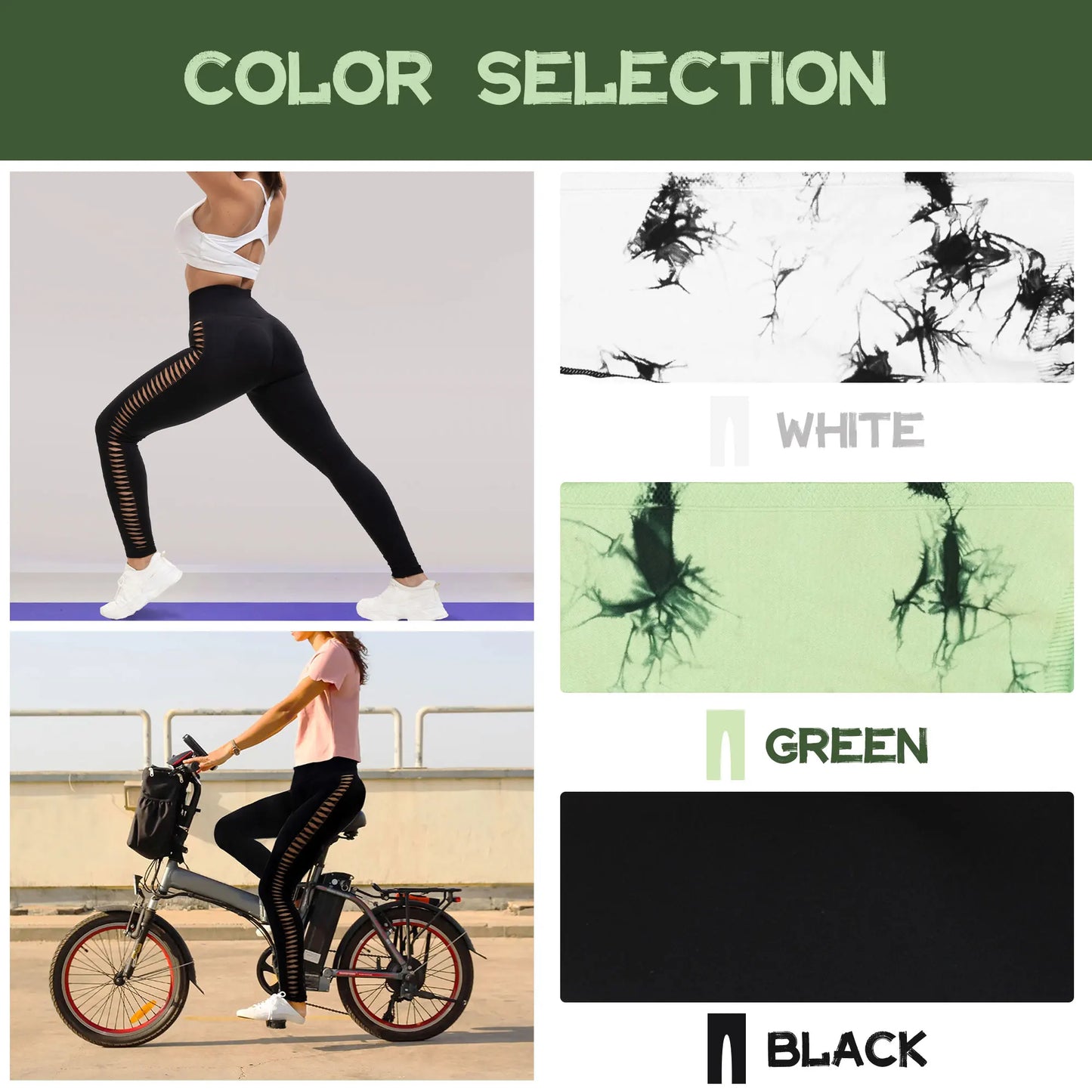 Cycling Sport Leggings Side mesh design yoga Pants Butt Lifting Tie dye Tights High Waist no awkward lines Slim Fitness pants