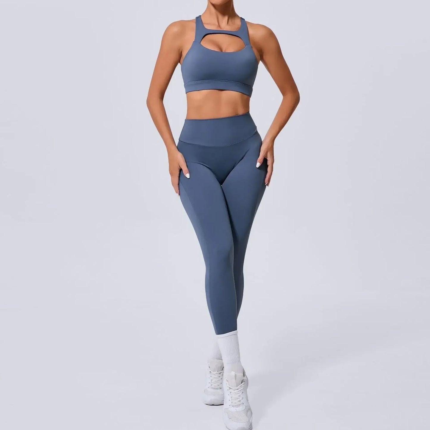Seamless Yoga Sets Sports Fitness High Waist Hip-lifting Pocket Pants Beauty Back Vest Suits Workout Gym Leggings Sets for Women