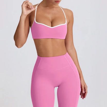 2026 New Women's Yoga Set-High Waist Butt-Lifting Slim Workout Outfit,Backless Sports Bra&Compression Leggings for Yoga, Gym