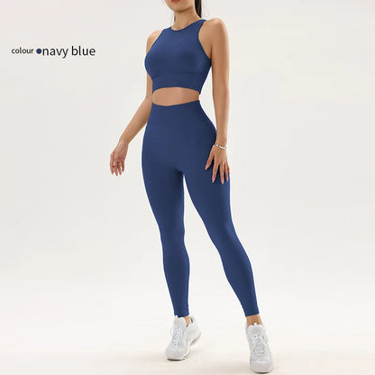 Sports Outdoor Fitness Yoga Set Running Bra Peach Hip Tight Pants Women's Fitness Set Two Piece Set