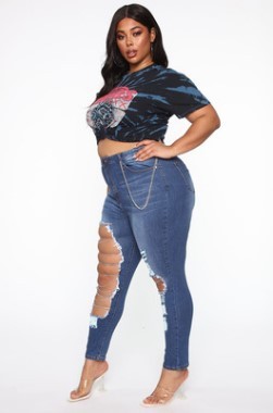 Women's Fashion Sexy Large Casual Simple Ripped Jeans